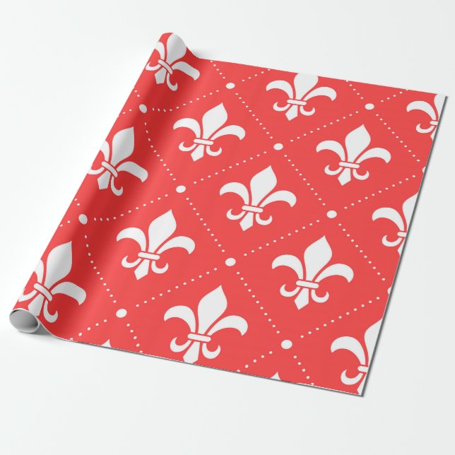 Fleur De Lis Mönster Presentpapper (Utrullad)