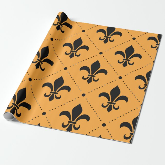 Fleur De Lis Mönster Presentpapper (Utrullad)