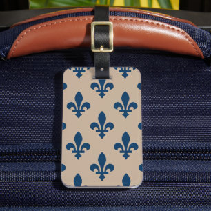 Fleur de Lis-mönster, Royal fransk blå på kräm Bagagebricka