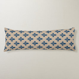 Fleur de Lis-mönster, Royal fransk blå på kräm Kroppskudde