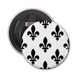 Fleur de Lis Mönster, Royal Fransk, Black on White Flasköppnare