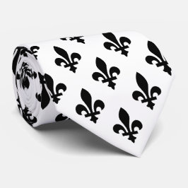 Fleur de Lis Mönster, Royal Fransk, Black on White Slips