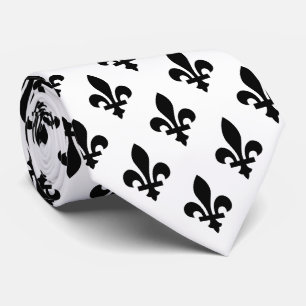 Fleur de Lis Mönster, Royal Fransk, Black on White Slips
