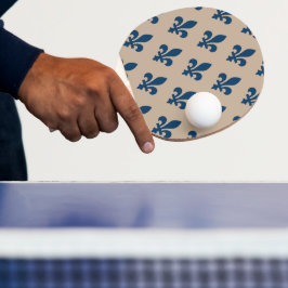 Fleur de Lis Mönster, Royal Fransk Blue på Cream Pingisracket