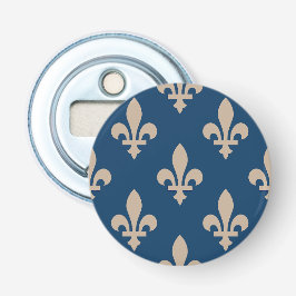 Fleur de Lis Mönster, Royal Fransk, Cream på Blue Flasköppnare