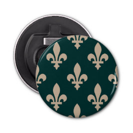 Fleur de Lis Mönster, Royal Fransk Cream på Grönt Flasköppnare