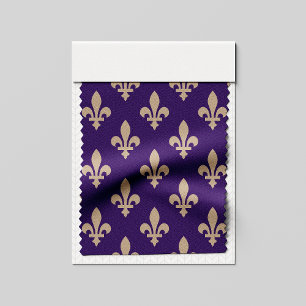 Fleur de Lis Mönster, Royal Fransk Cream på Lila Tyg
