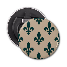 Fleur de Lis Mönster, Royal Fransk Grönt på Cream Flasköppnare