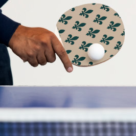 Fleur de Lis Mönster, Royal Fransk Grönt på Cream Pingisracket