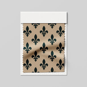 Fleur de Lis Mönster, Royal Fransk Grönt på Cream Tyg