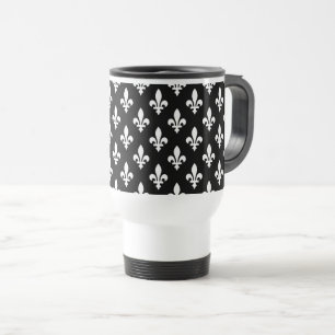 Fleur de Lis Mönster, Royal Fransk, White on Black Resemugg