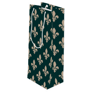 Fleur de Lis-mönster, Royal French Kräm på Grönt