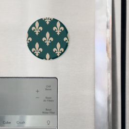 Fleur de Lis-mönster, Royal French Kräm på Grönt Magnet