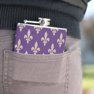 Fleur de Lis-mönster, Royal French Kräm på Lila Fickplunta