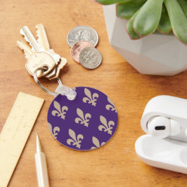 Fleur de Lis-mönster, Royal French Kräm på Lila Nyckelring