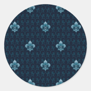 Fleur De Lis Mönster Runt Klistermärke