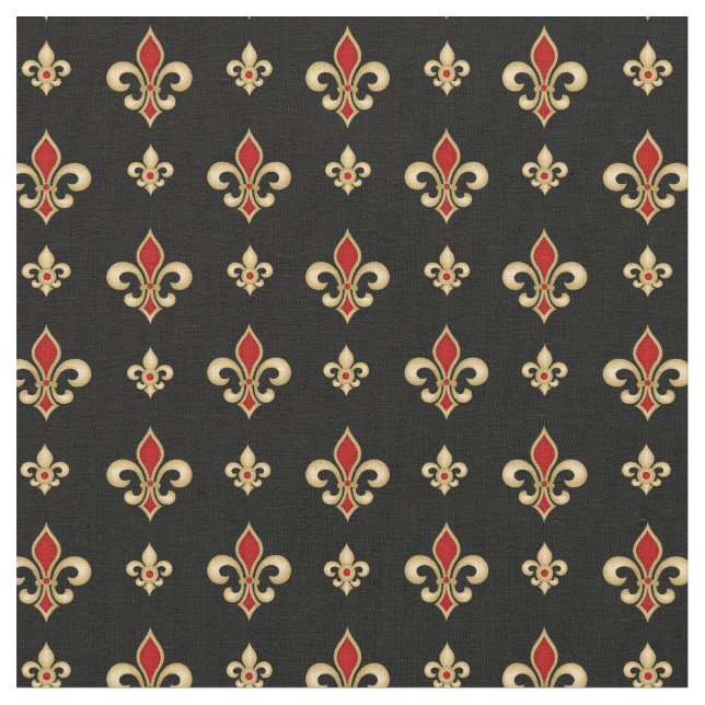 Fleur De Lis Mönster Tyg (Närbild)