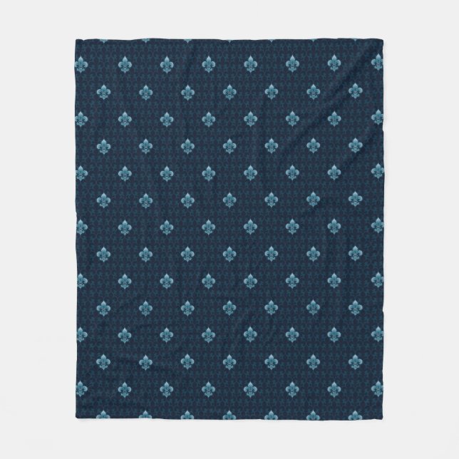 Fleur De Lis Mönstra Fleecefilt (Framsidan)