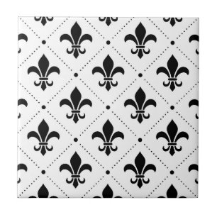 Fleur De Lis Mönstra Kakelplatta
