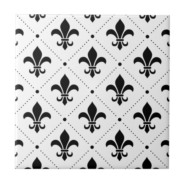 Fleur De Lis Mönstra Kakelplatta (Framsidan)