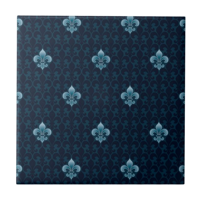 Fleur De Lis Mönstra Kakelplatta (Framsidan)