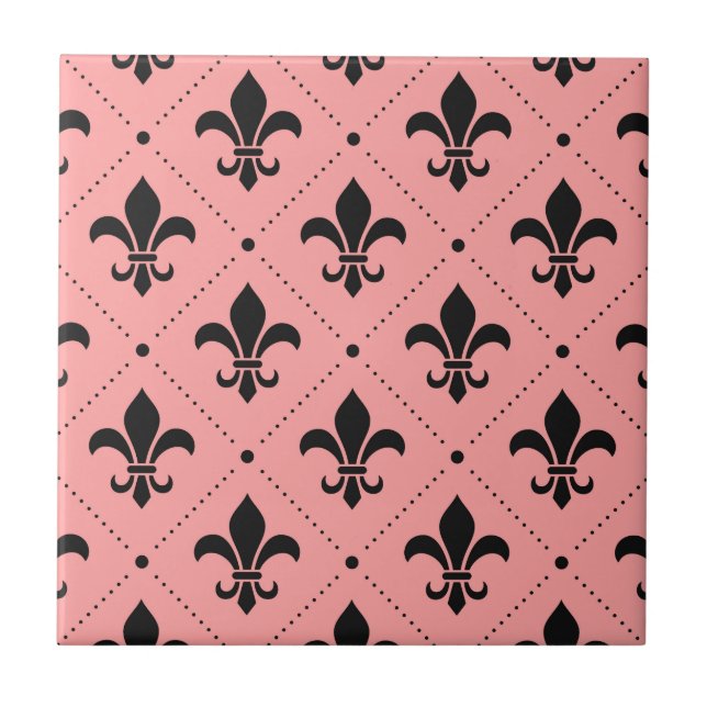 Fleur De Lis Mönstra Kakelplatta (Framsidan)
