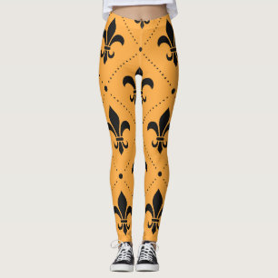 Fleur De Lis Mönstra Leggings