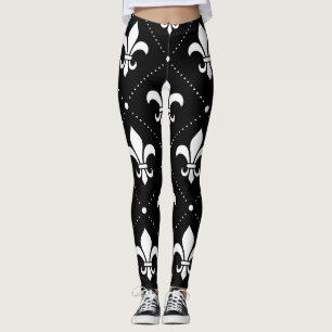 Fleur De Lis Mönstra Leggings