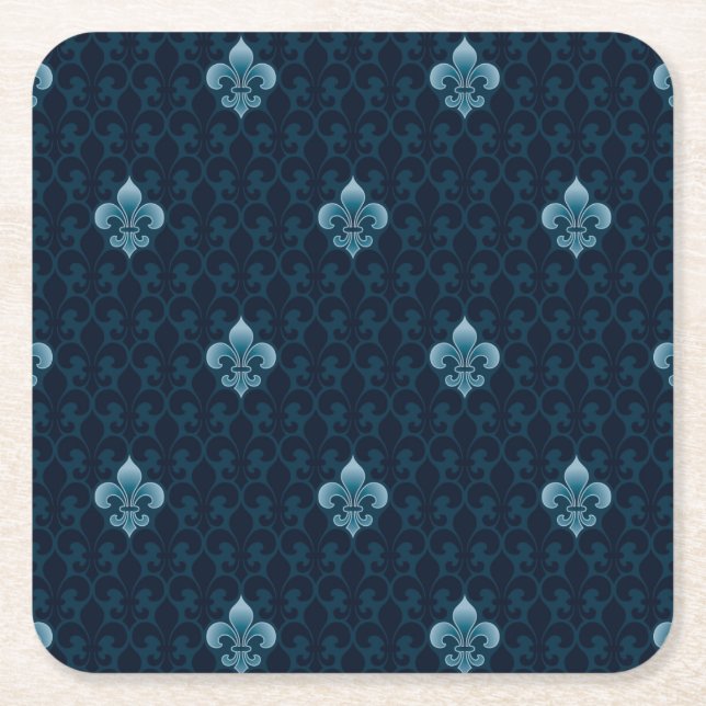 Fleur De Lis Mönstra Underlägg Papper Kvadrat (Framsidan)