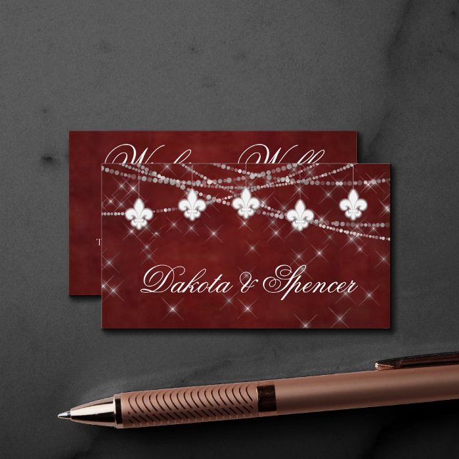 Fleur de Lis Mörk Red Ljus | Dikt för fiskekällor Tilläggskort (Skapare uppladdad)