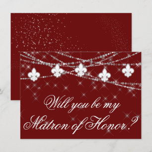 Fleur de Lis Mörk Red Ljus Maid of honor Ask