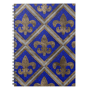 Fleur-de-lis-mosaikplattan mönster anteckningsbok