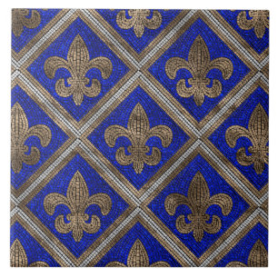 Fleur-de-lis-mosaikplattan mönster kakelplatta