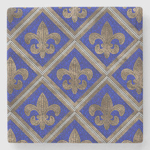 Fleur-de-lis-mosaikplattan mönster stenunderlägg