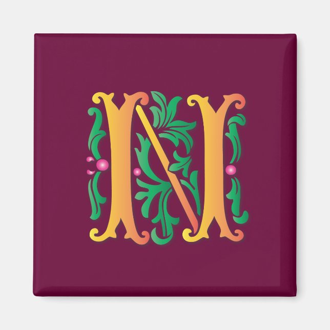 Fleur-de-lis N Monogram Magnet (Framsidan)