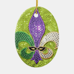 Fleur De Lis New Orleans juvelgnistra Julgransprydnad Keramik