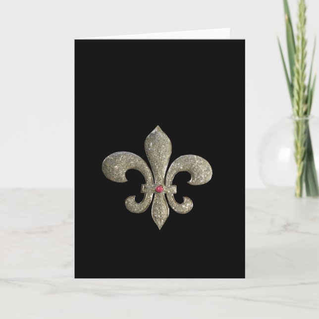 Fleur de lis NOLA Bride Bling Kort (Framsida)