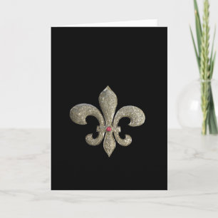 Fleur de lis NOLA Bride Bling Kort