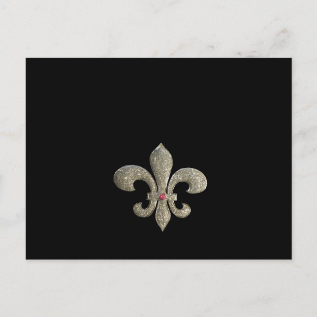 Fleur de lis NOLA Bride Bling Vykort (Framsida)