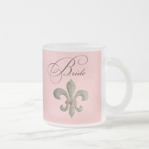 Fleur de lis NOLA brud Bling Frostad Glasmugg
