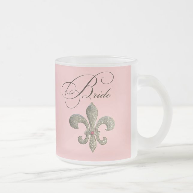 Fleur de lis NOLA brud Bling Frostad Glasmugg (Höger)