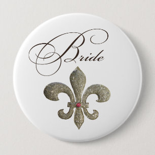 Fleur de lis NOLA brud Bling Knapp