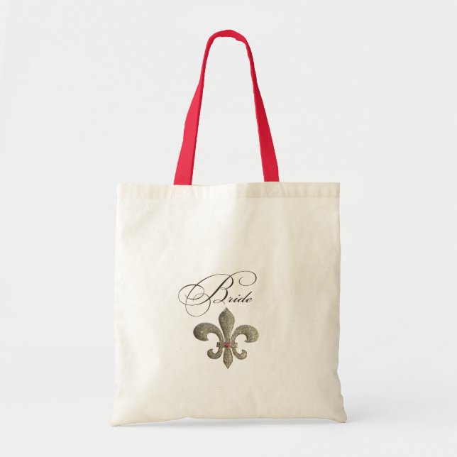 Fleur de lis NOLA brud Bling Tygkasse (Framsidan)