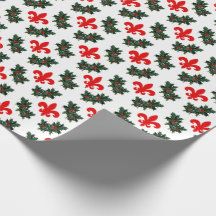 Fleur de Lis och järnek som slår in papper
