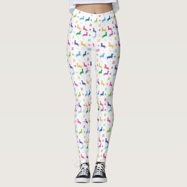 Fleur De Lis och taxar Leggings (Framsida)