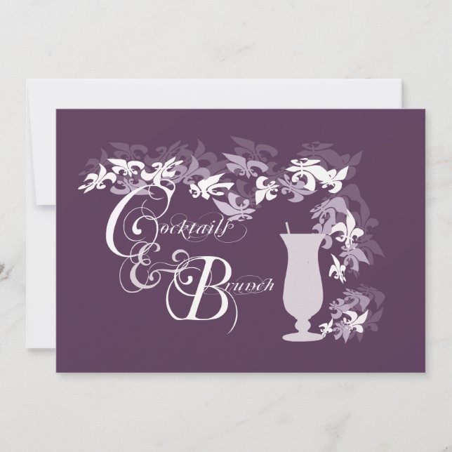 Fleur de Lis orkanen Cocktails och Brunch Inbjudningar (Framsida)