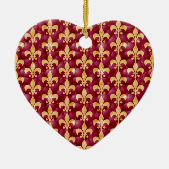 Fleur de Lis-ornament Julgransprydnad Keramik (Framsidan)