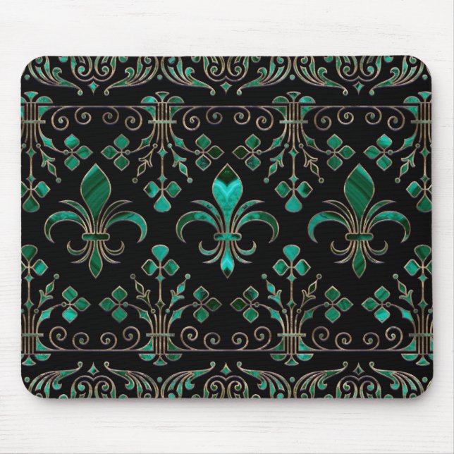 Fleur-de-lis ornament Malachite Green Musmatta (Framsidan)