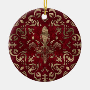 Fleur-de-lis ornament Red och Guld
