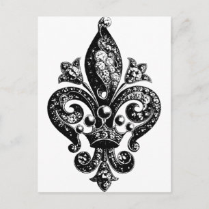 Fleur de Lis Ornate Intricate Vykort